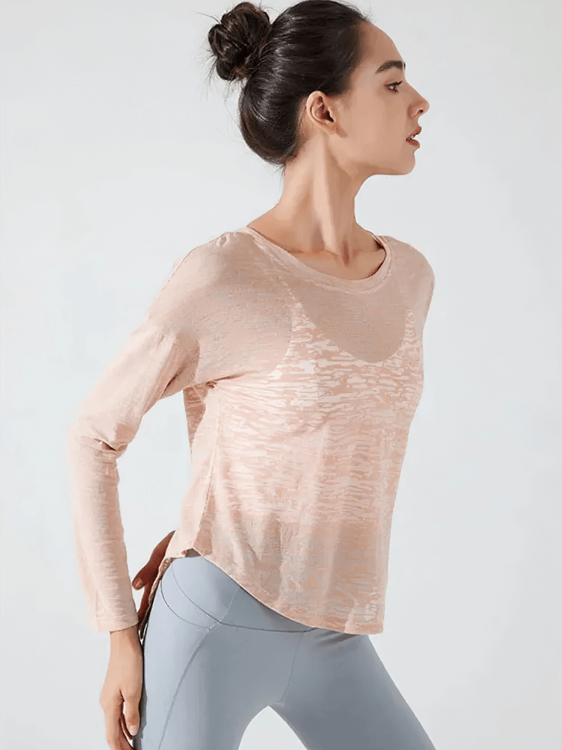 Stylish Back-Cutout See-through Top for Active Wear - SF2132