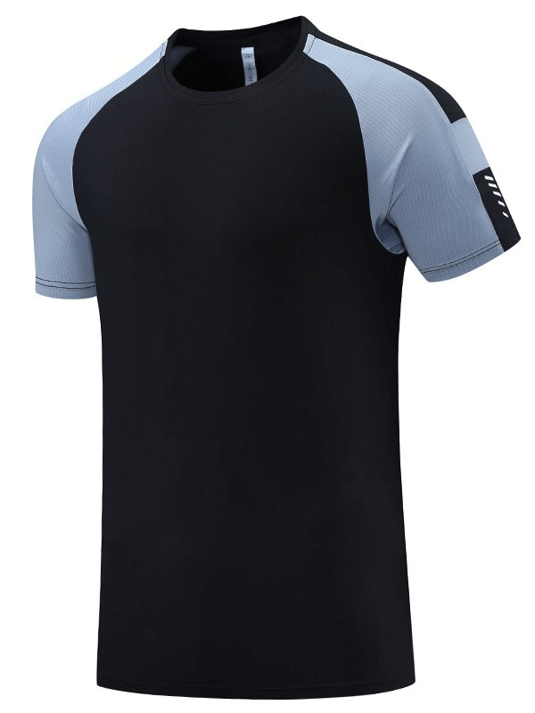 Stylish breathable quick-drying men's t-shirt SF1517 in black and grey, perfect for training and workouts.