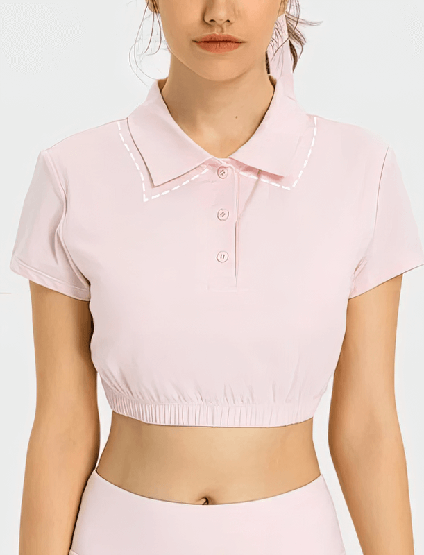 Stylish Cropped Women's T-Shirt with an Elastic Waist - SF1670