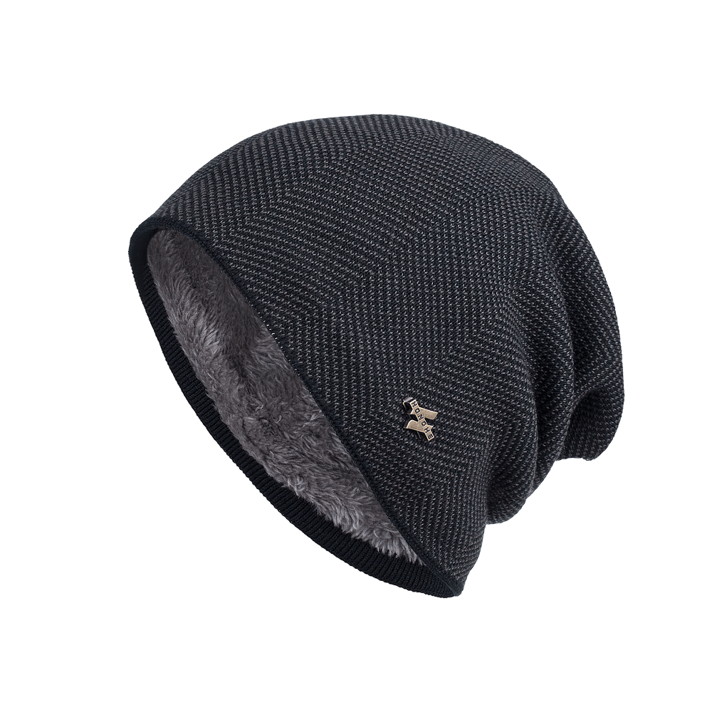 Stylish knit beanie SF2402 with fleece interior, ideal for outdoor activities and casual wear. Sleek, modern design with thermal warmth.