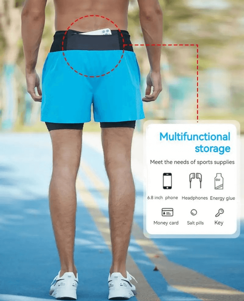 Stylish Men's Dual-Tone Running Shorts with Pockets - SF2200