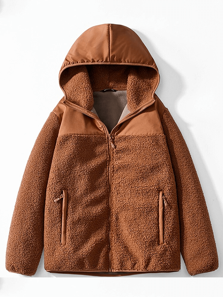 Stylish Men's Fleece Jacket with Zipper with Hood - SF1537