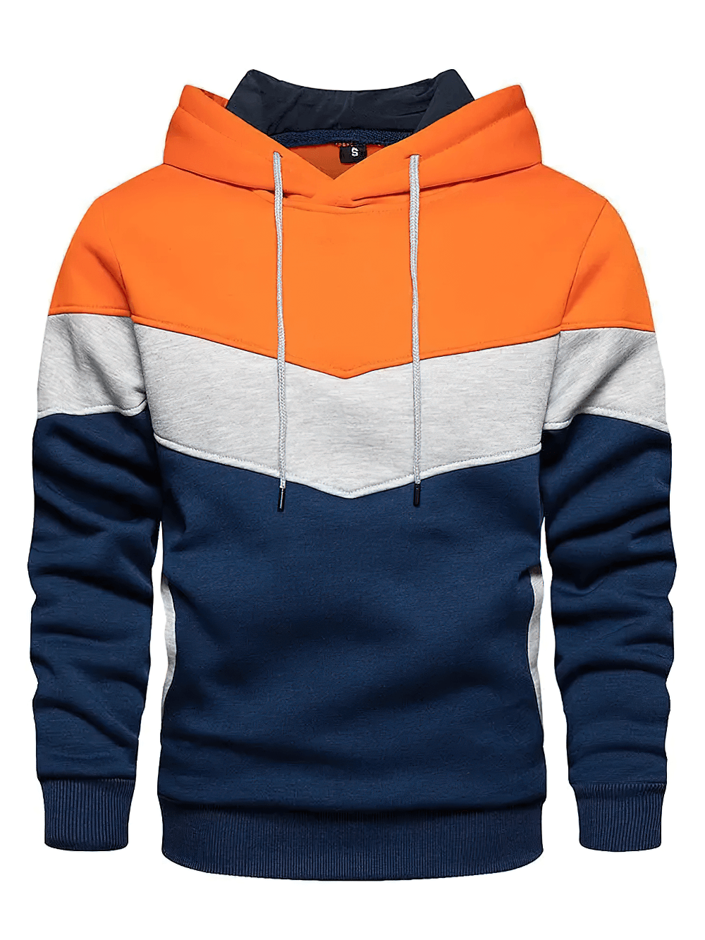 Stylish Men's Hoodie with Colorblock Design - SF4622 showcasing vibrant color contrast and modern pullover style.