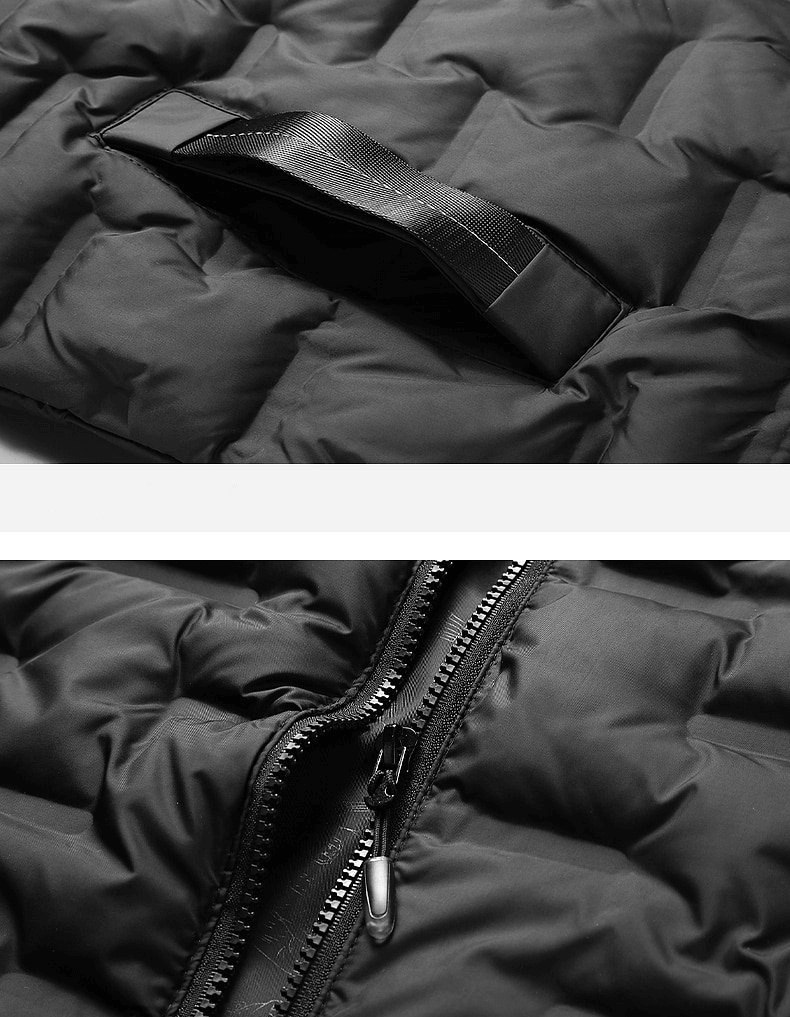 Close-up of the Stylish Quilted Sports Insulated Men's Vest with zipper and padded design, showcasing durable and sleek features.