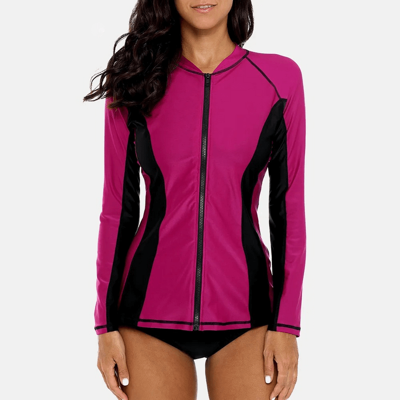 Stylish Separate Women's Rash Guard with Long Sleeves - SF1891