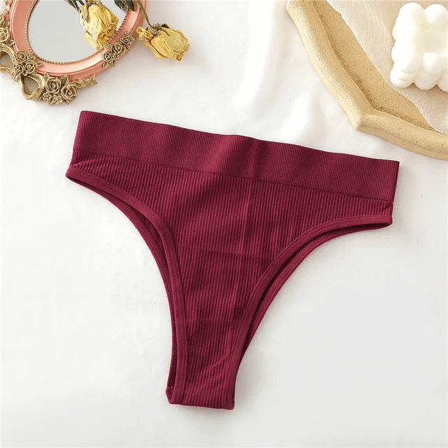 Stylish sexy seamless burgundy G-string for women, SF2198, offering a sleek and chic fit, perfect under any outfit or occasion.