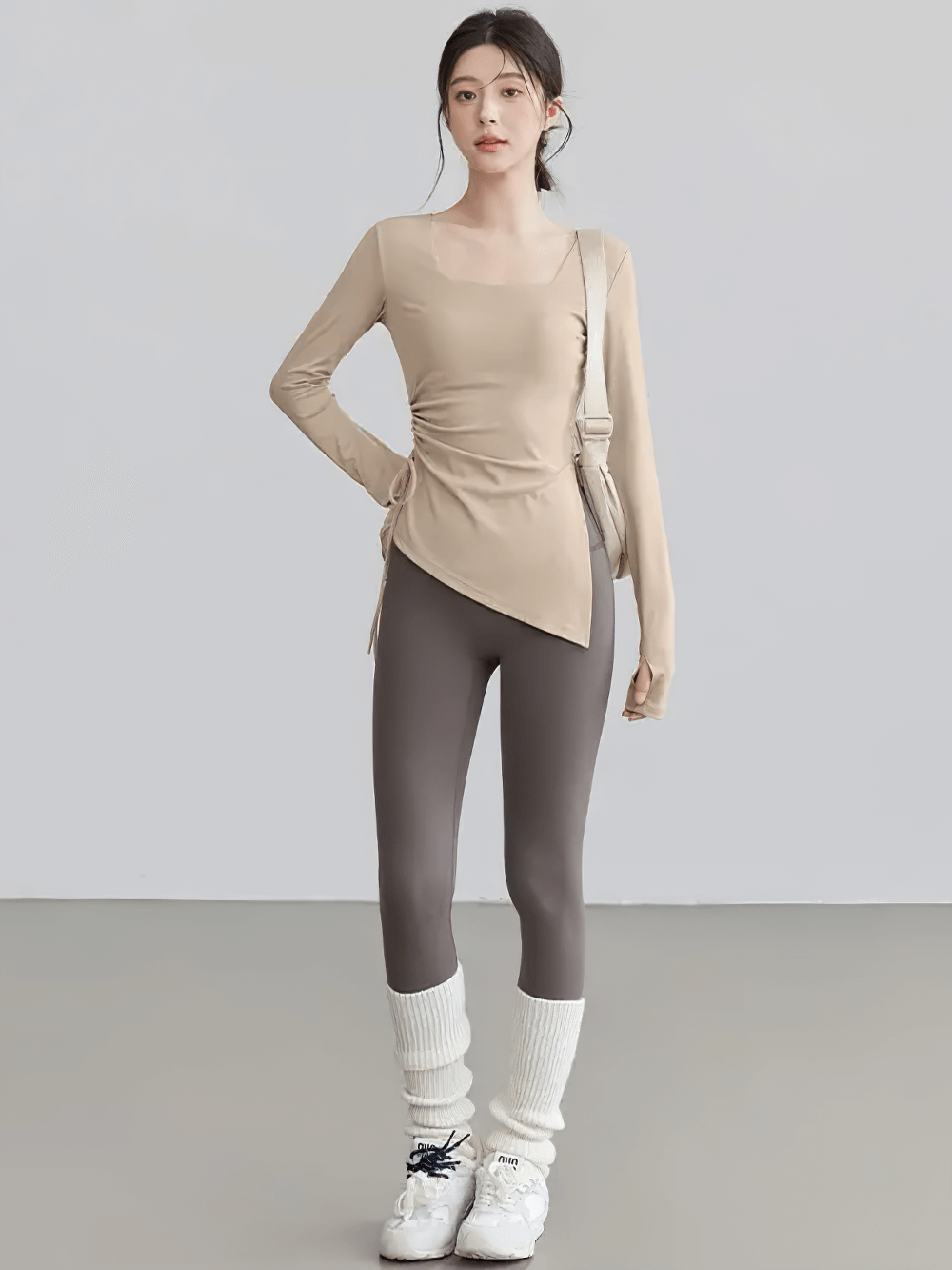 Stylish Sports Top with Full Sleeves and Tie Side - SF4193