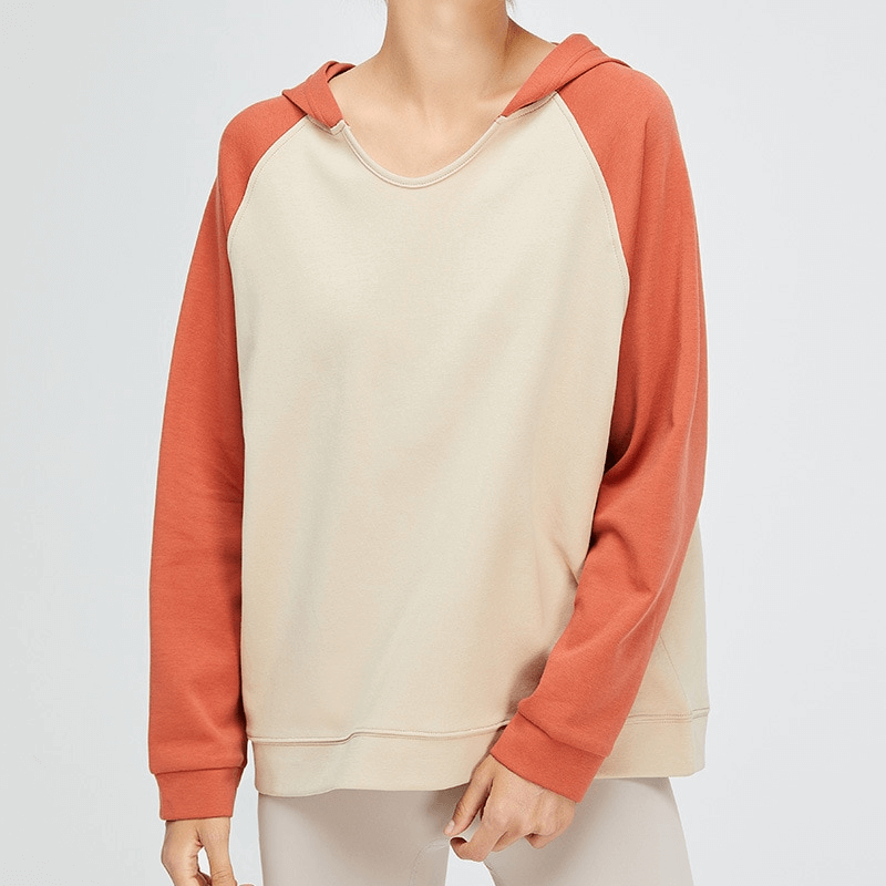 Sweat-shirt ample sportif élégant avec capuche pour femme - SPF1360 