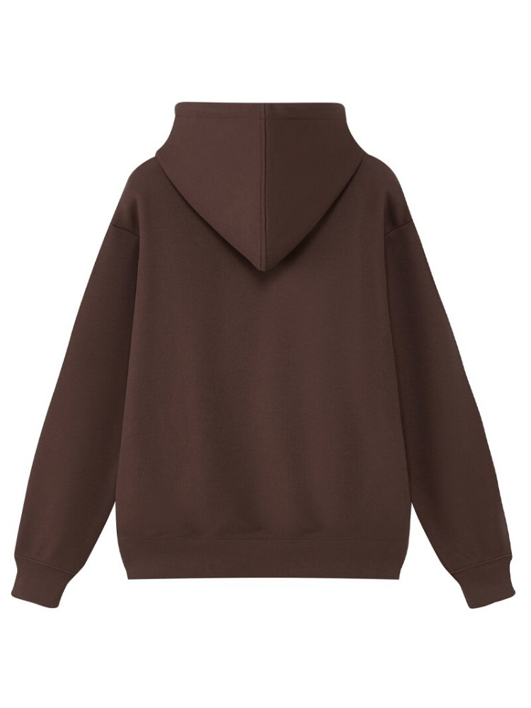 Back view of a stylish sporty men's hoodie with hood in brown, featuring a modern design perfect for running or workouts, SF1531.