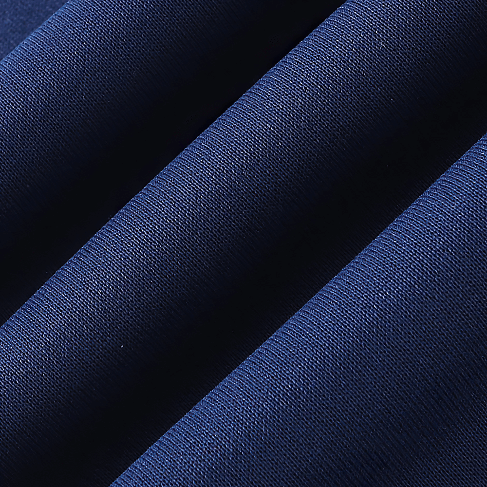 Close-up fabric texture of Stylish Striped Sports Pants for Kids - SF3836 in navy blue polyester material showing durability and style.