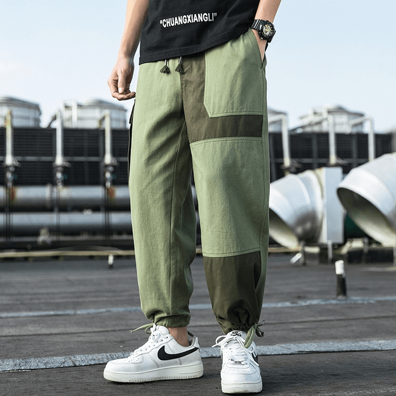 Stylish Two-tone Men's Cargo Pants with Big Pockets - SF1400