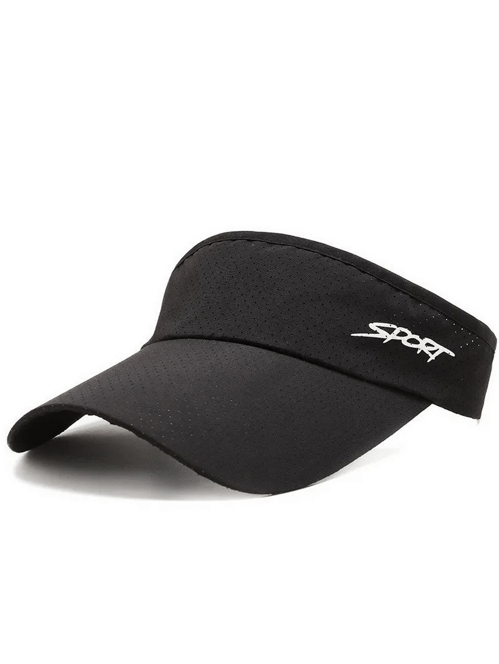 Black stylish unisex sport visor SF2237 with UV protection, crafted from durable polyester for versatile outdoor wear.