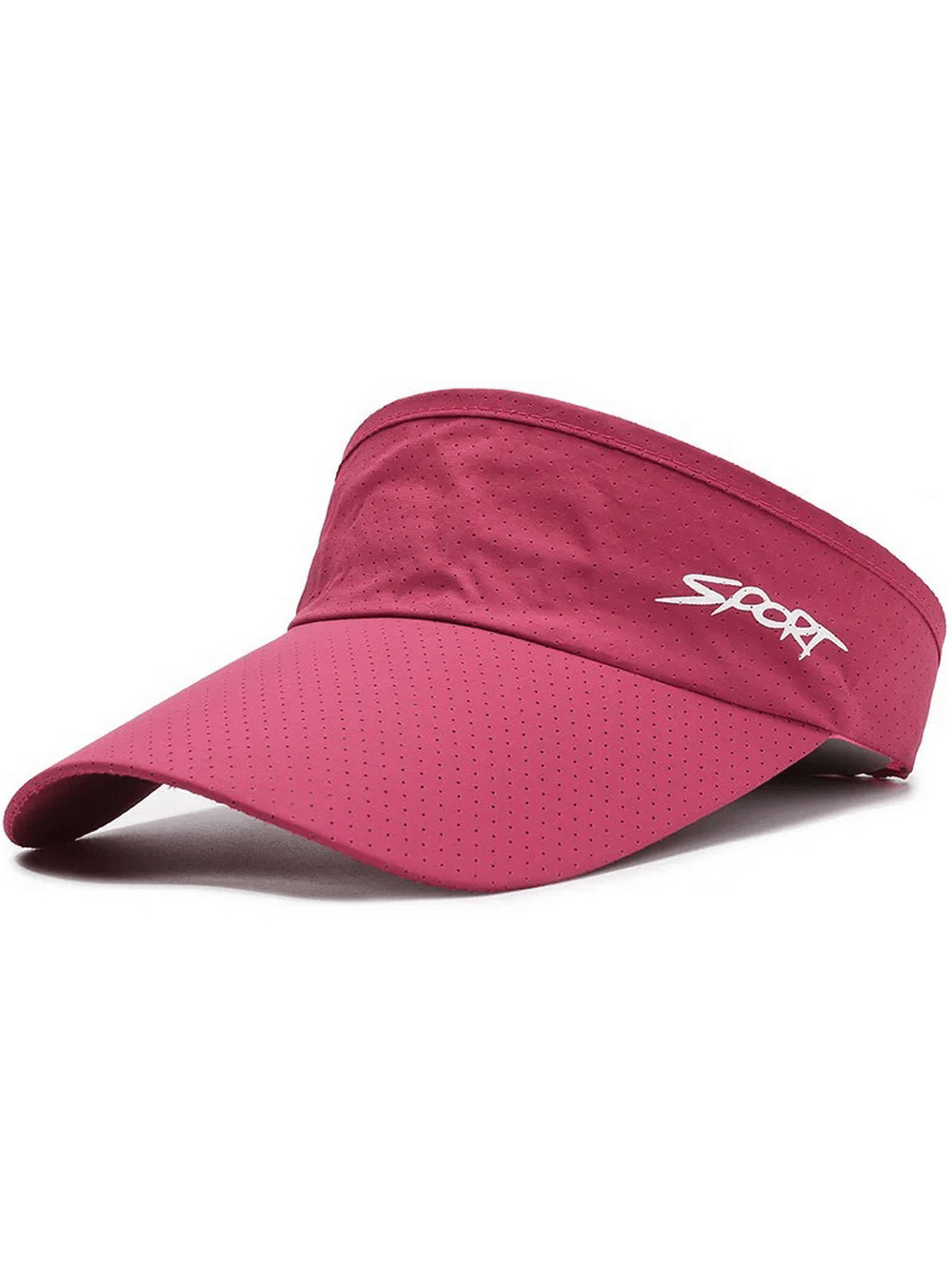 Rose red unisex sport visor for UV protection, made from durable polyester. Ideal for outdoor adventures. SF2237 model.
