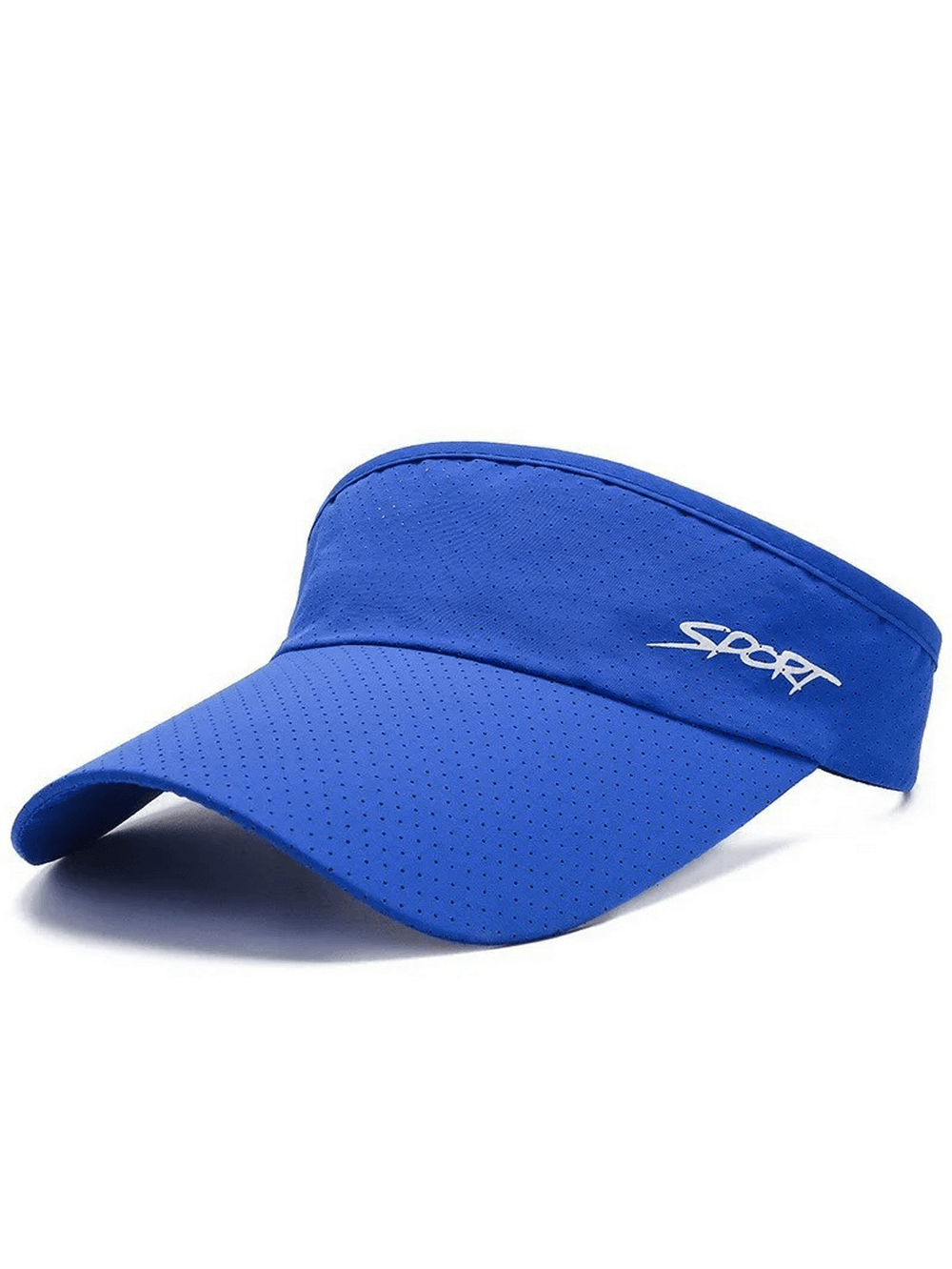 Blue unisex sports visor SF2237 providing UV protection, made from durable polyester. Perfect for outdoor activities and sunshade.