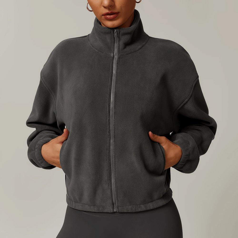 Stylish women's anti-pilling fleece jacket SF2344, with full sleeves and zip, perfect for outdoor running and hiking.