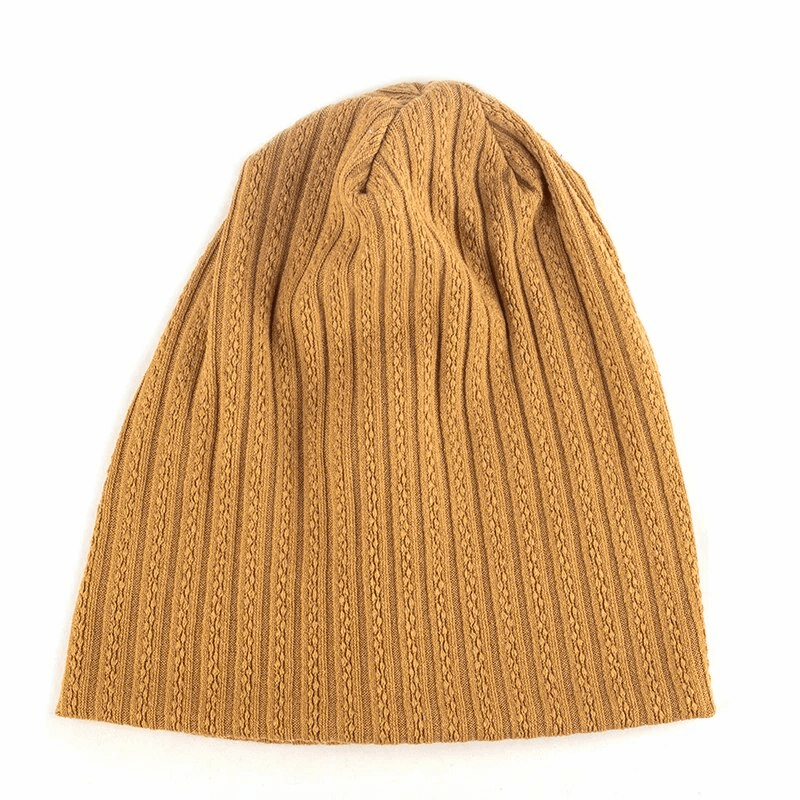 Stylish women's beanie with decorative stripes, soft cotton-polyester blend, perfect for casual wear, SF1658