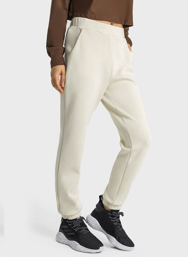 Pantalon de sport élégant pour femmes avec taille haute et poignets - SPF1404 