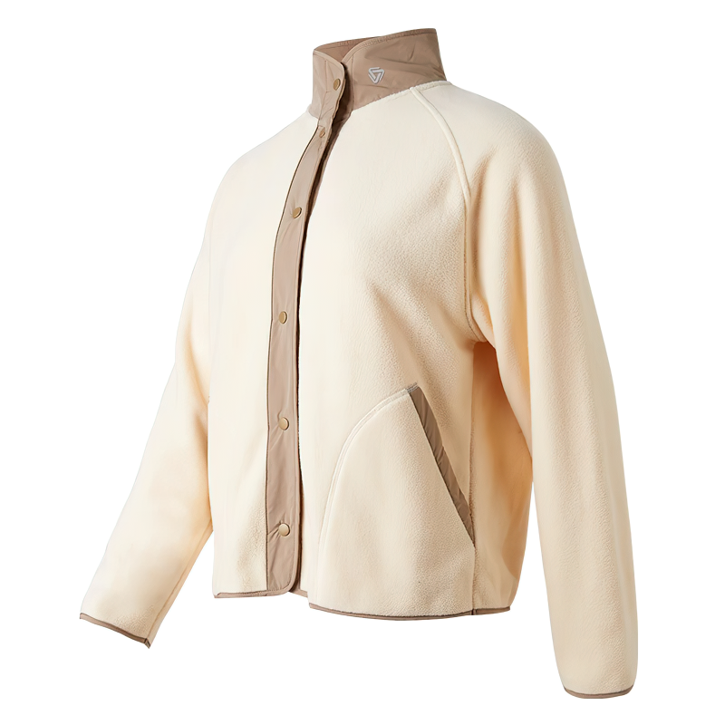 Stylish Wool Sports Jacket SF2009 with mandarin collar, windproof and anti-shrink features for winter running, 100% polyester.