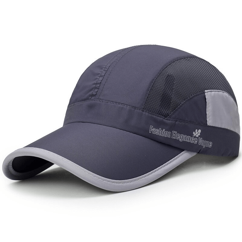 Unisex breathable baseball cap with 50+ UPF sun protection, adjustable strap, and casual style in dark gray for outdoor enthusiasts.