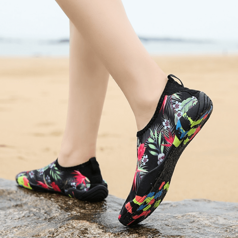 Chaussures antidérapantes imprimées pour la natation / Chaussures de plage unisexes à séchage rapide - SPF1470 