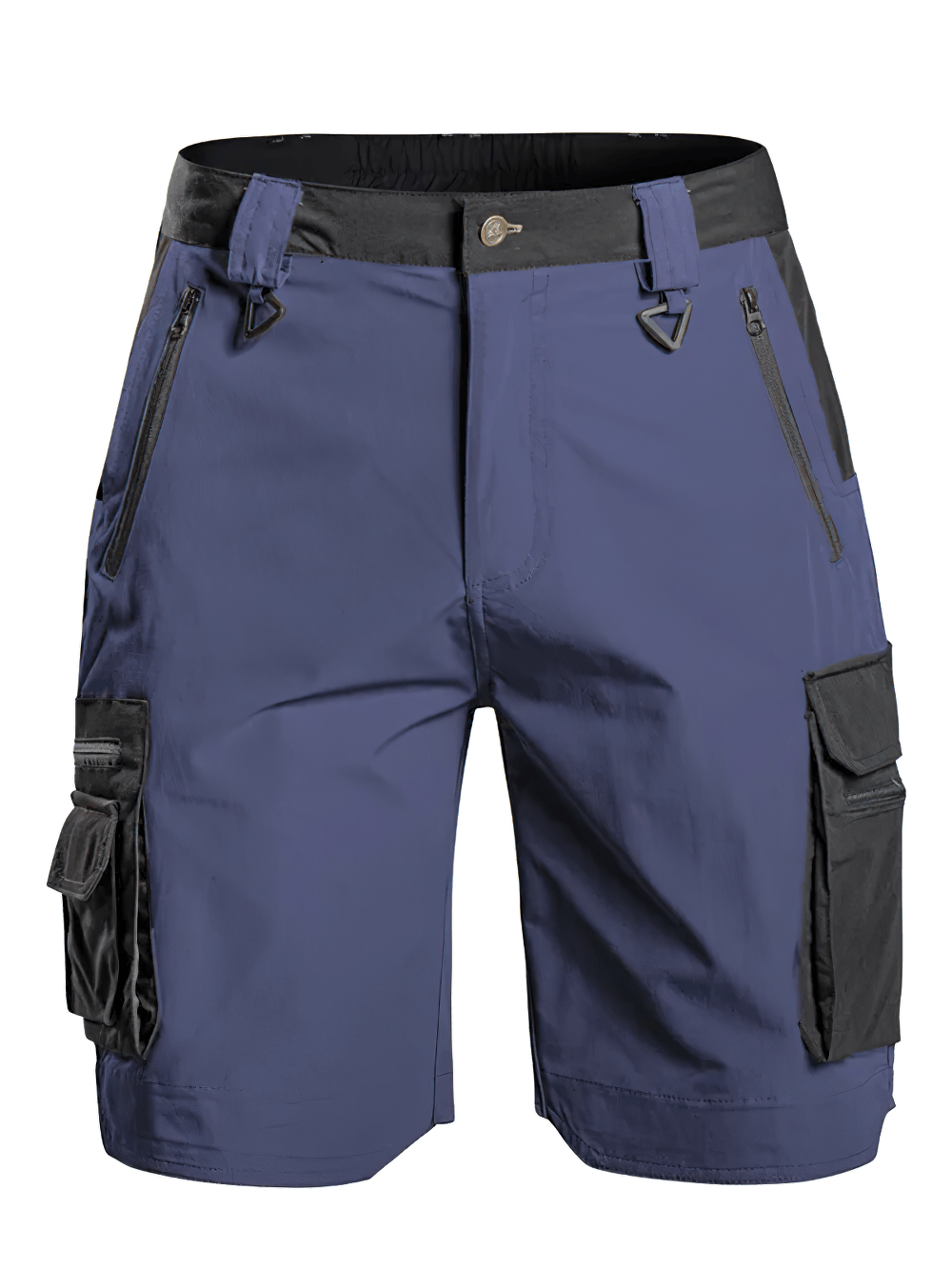 Tactical Cargo Utility Shorts with Zip Pockets - SF4549 in navy with multiple zip and utility pockets.