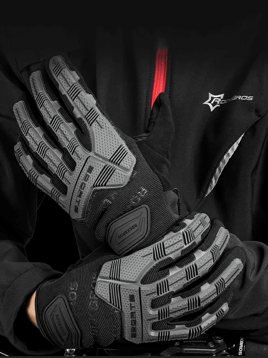 Tactical gloves SF2629 with shock absorption and grip, featuring durable design for outdoor safety and touchscreen use.