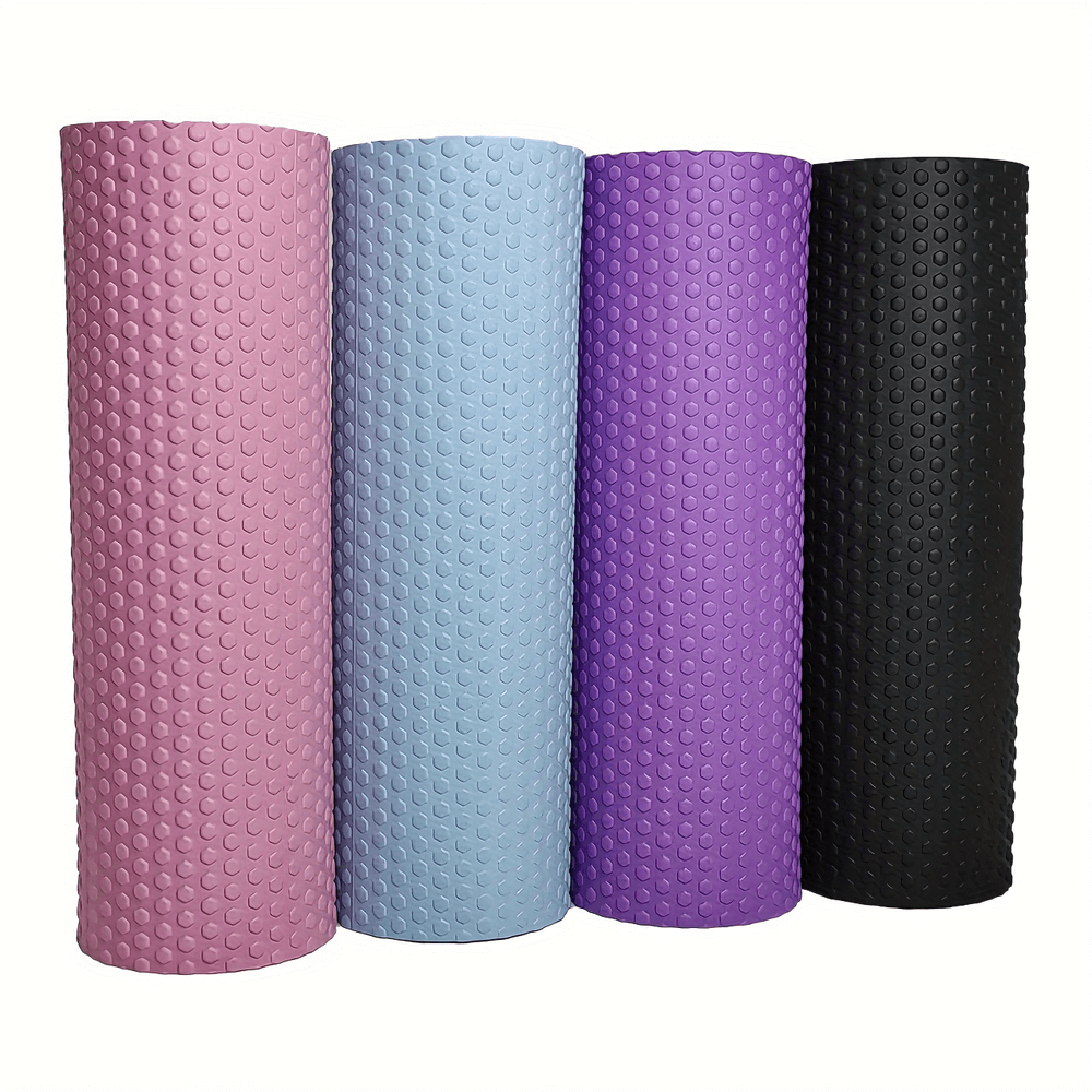 Colorful textured EVA foam roller set for muscle recovery and flexibility, ideal for yoga and strength training.