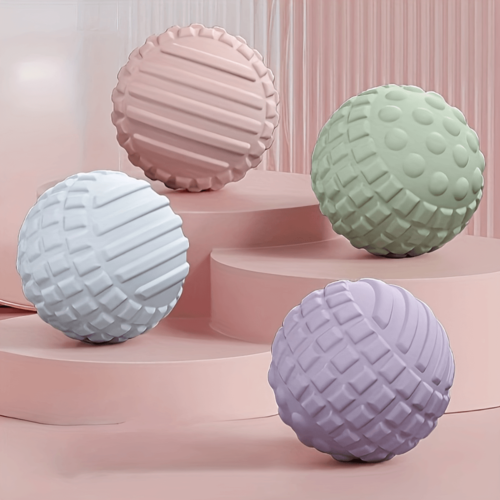 Colorful textured massage balls for deep muscle relief, perfect for targeting trigger points and enhancing post-workout recovery.