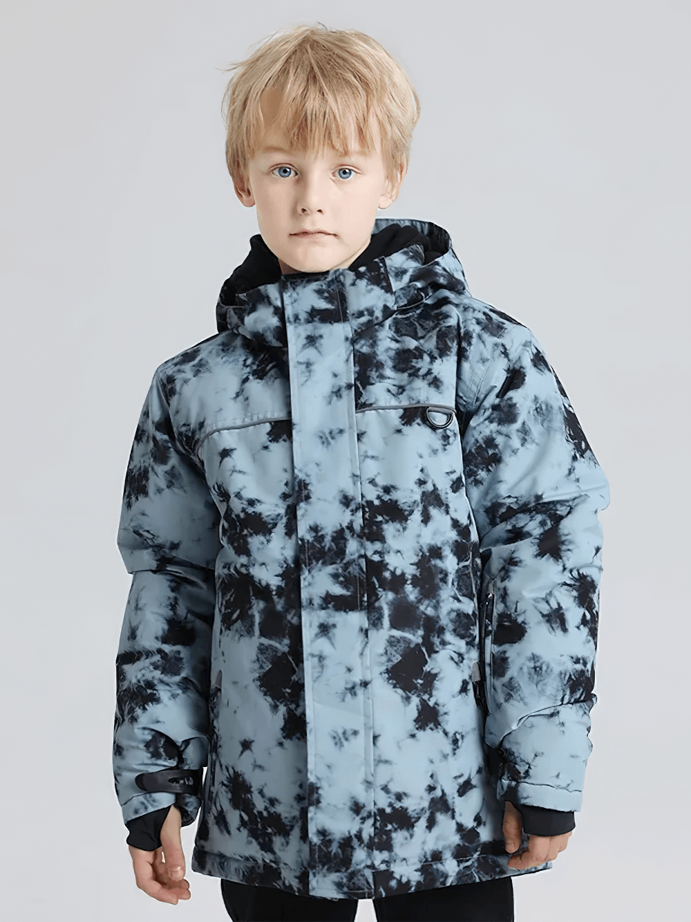 Boy wearing Thermal Coldproof Skiing Jacket for Snow Sports - SF3581, perfect for winter adventures.