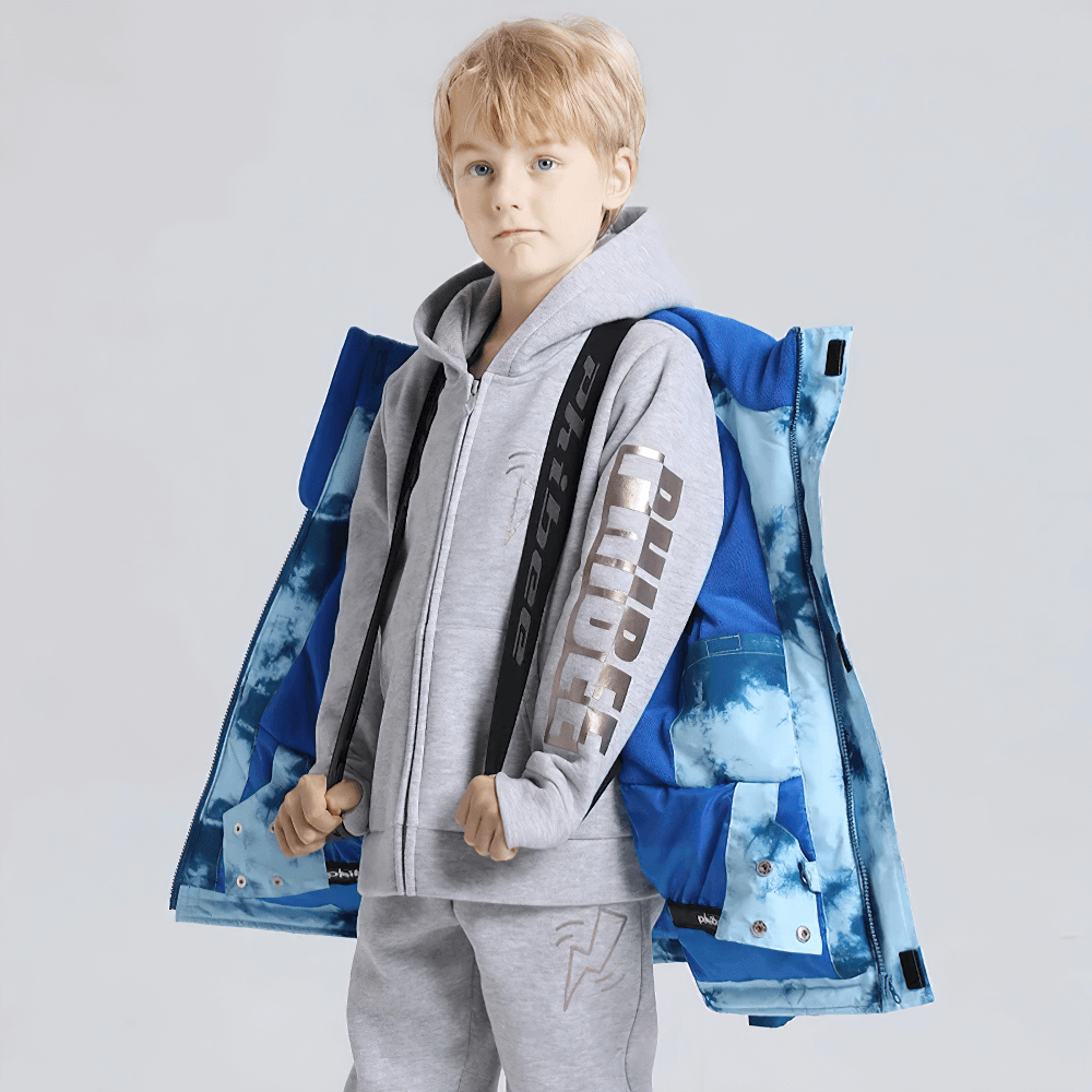 Boys Thermal Coldproof Skiing Jacket for Snow Sports - SF3581, waterproof and windproof, perfect for winter adventures.