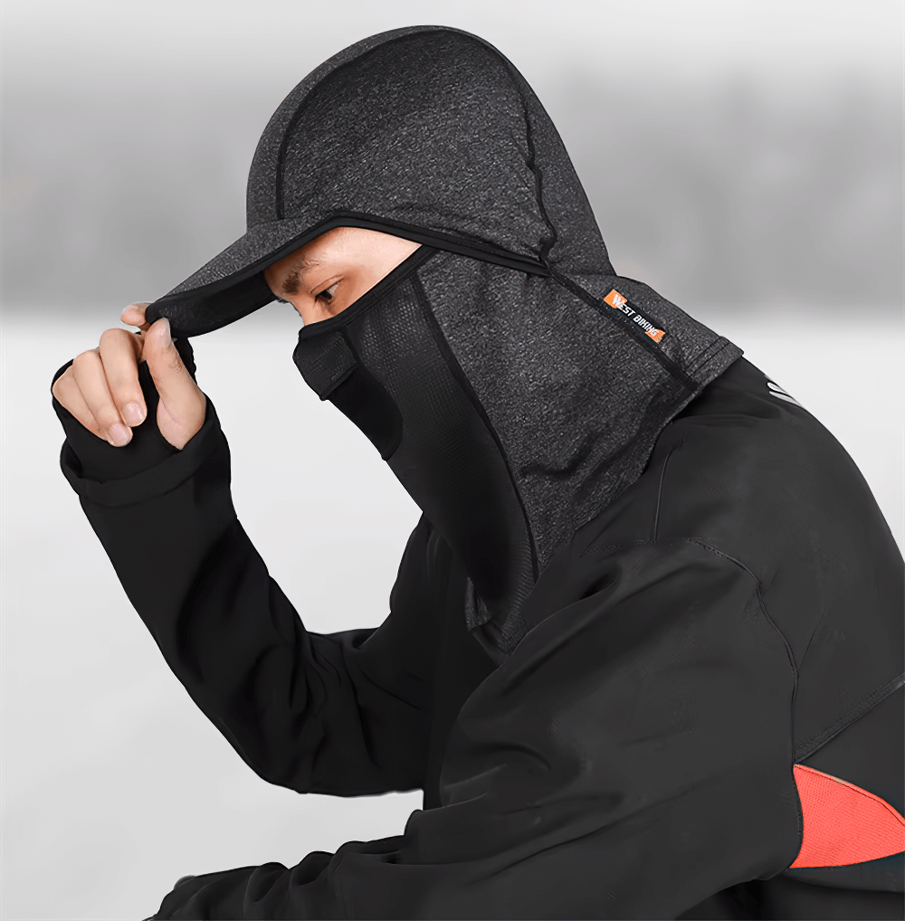 Thermal Cycling Cap SF2559 with Full Face and Neck Coverage, perfect for winter sports, offering warmth and wind protection for men and women.