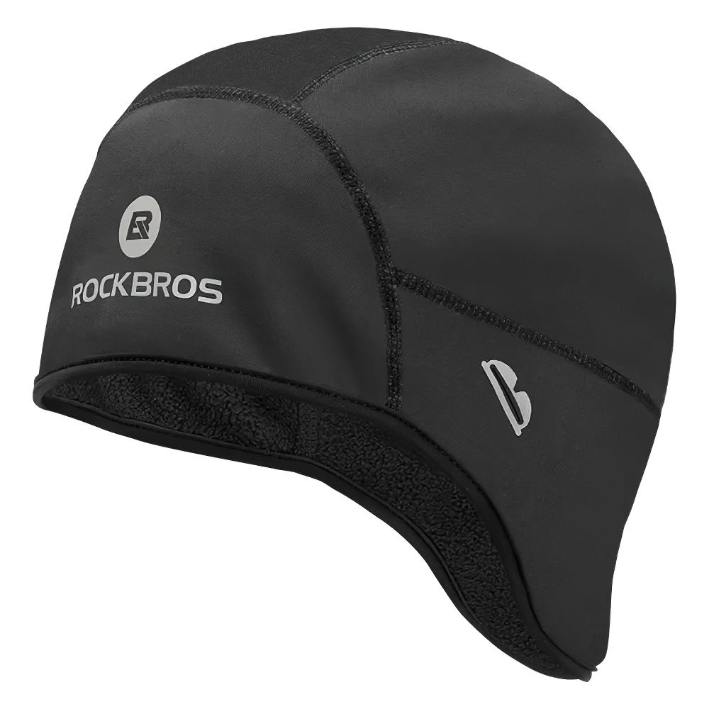 Thermal Fleece Windproof Cycling Beanie Hat SF2562, ideal for winter cycling and sports, featuring sleek solid design and fleece lining.