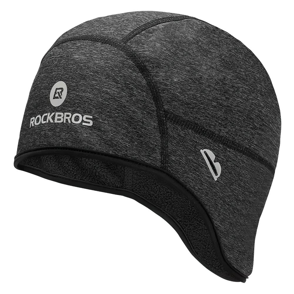 Thermal Fleece Windproof Cycling Beanie Hat SF2562 with sleek solid design and cozy fleece lining for winter rides.