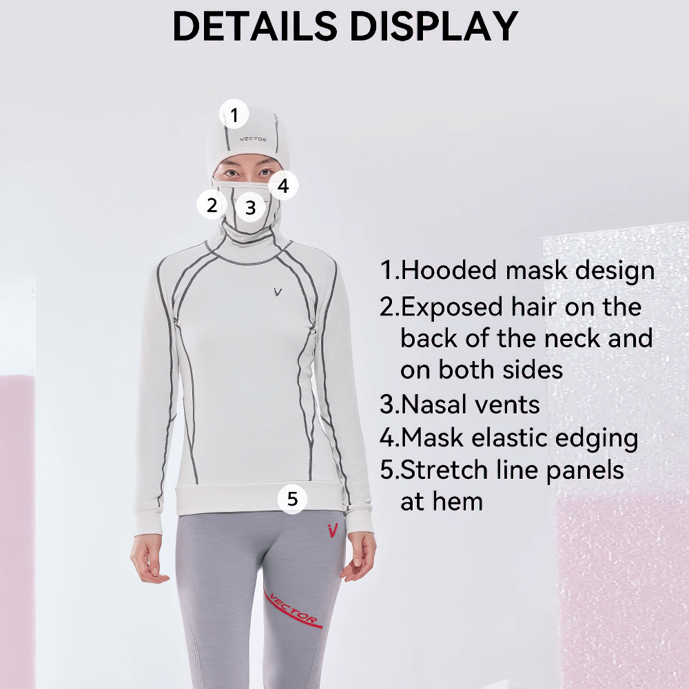 Thermal Hooded Top with Built Mask and Nasal Vents - SF2482