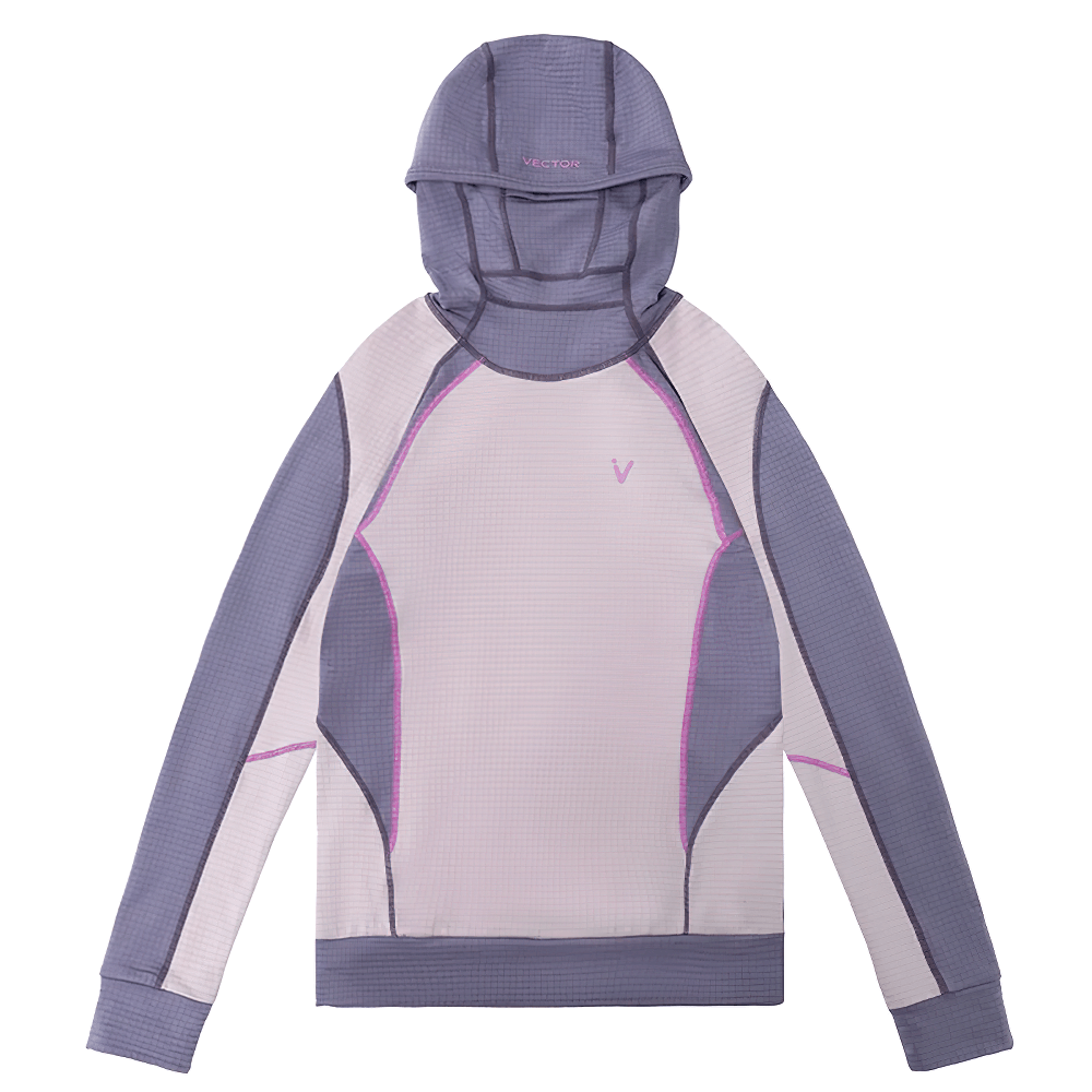 Thermal hooded top with built-in mask and nasal vents, breathable base layer, stretch panels, ideal for winter sports - SF2482