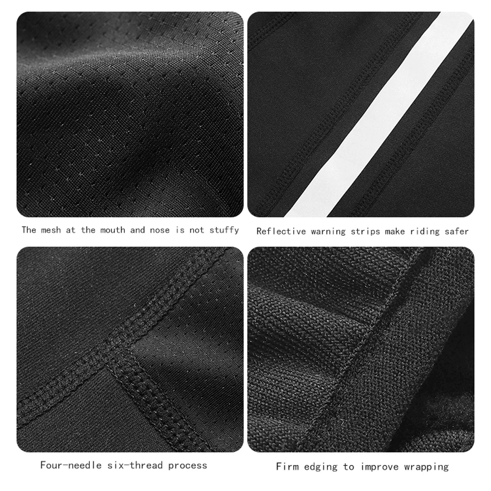 Detailed stitching and mesh features of the SF2495 Thermal Neck Gaiter, highlighting breathability and safety enhancements.