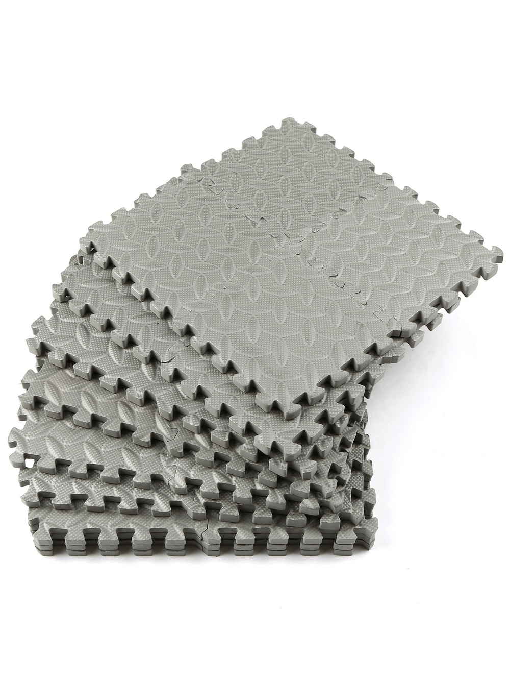Stack of Thick EVA Foam Exercise Mats for Indoor Flooring - SF3464, showcasing textured anti-slip surface and interlocking design.
