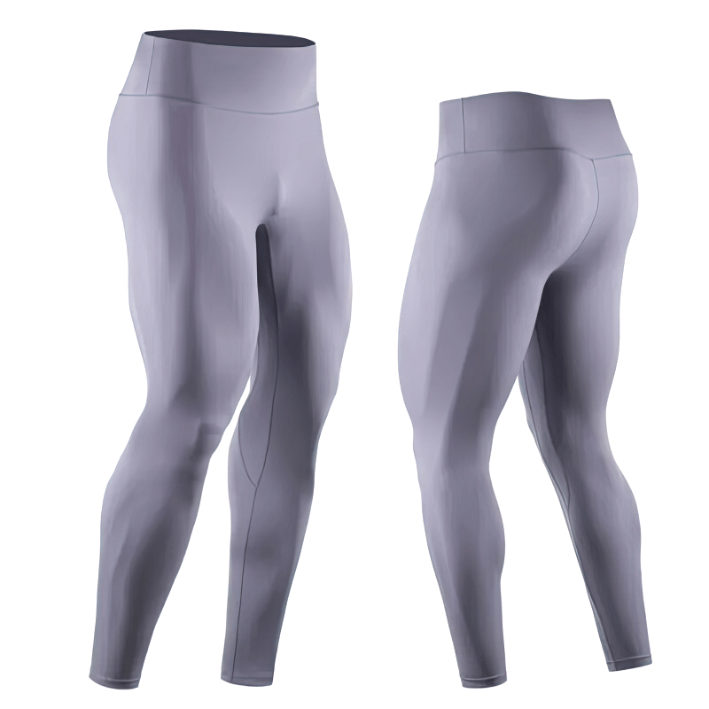 Tight breathable men's high-rise workout leggings SF1571, showing front and back, made for comfort during intense workouts.