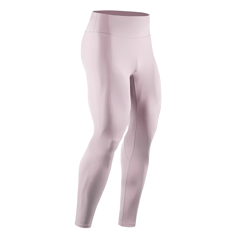 Light pink men's high rise workout leggings offering breathability and comfort, ideal for running and active wear, model SF1571.
