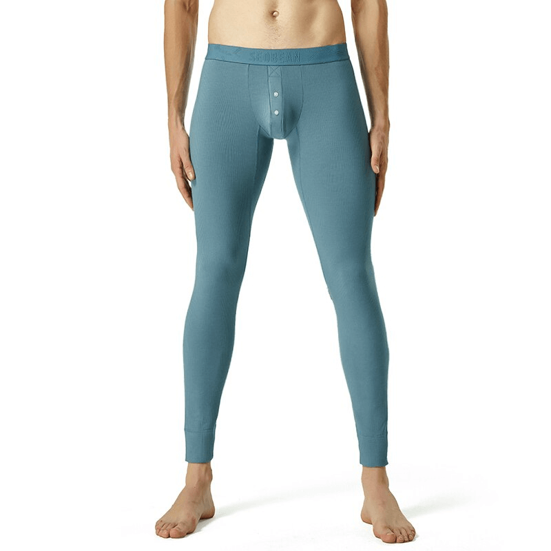 Tight-fitting elastic thermal pants for men made of 92% Rayon and 8% Spandex, designed for warmth and comfort. SF1384.