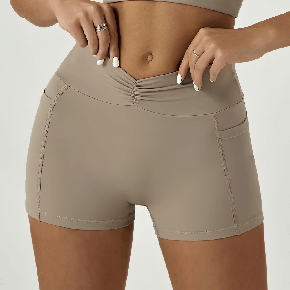 Tight Fitting High Waisted Scrunch Yoga Shorts - SF4119 with pockets for active women