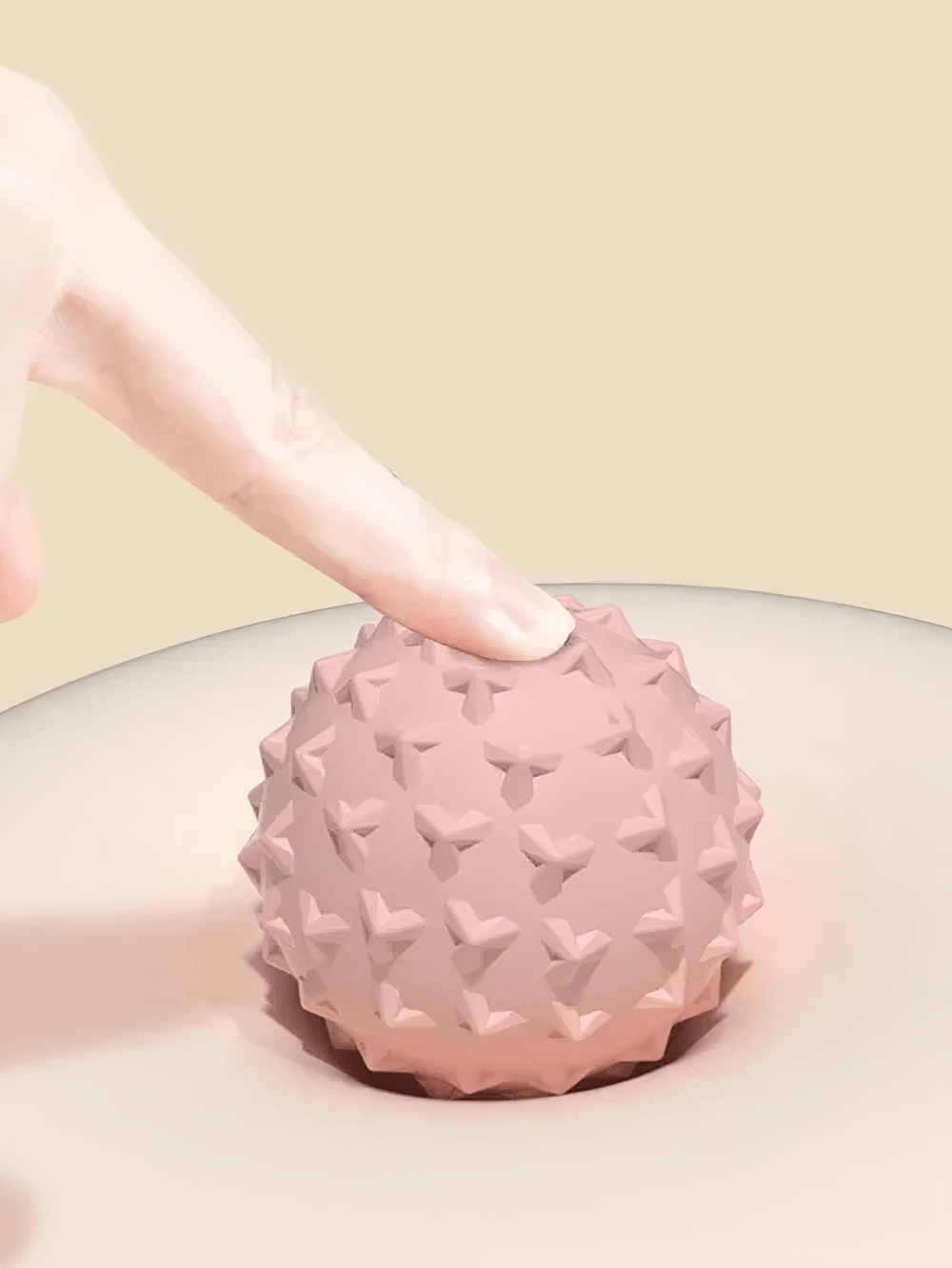 TPE Mini Yoga Massage Ball with spikes for trigger point relief and fascia training, ideal for muscle relaxation and portability.