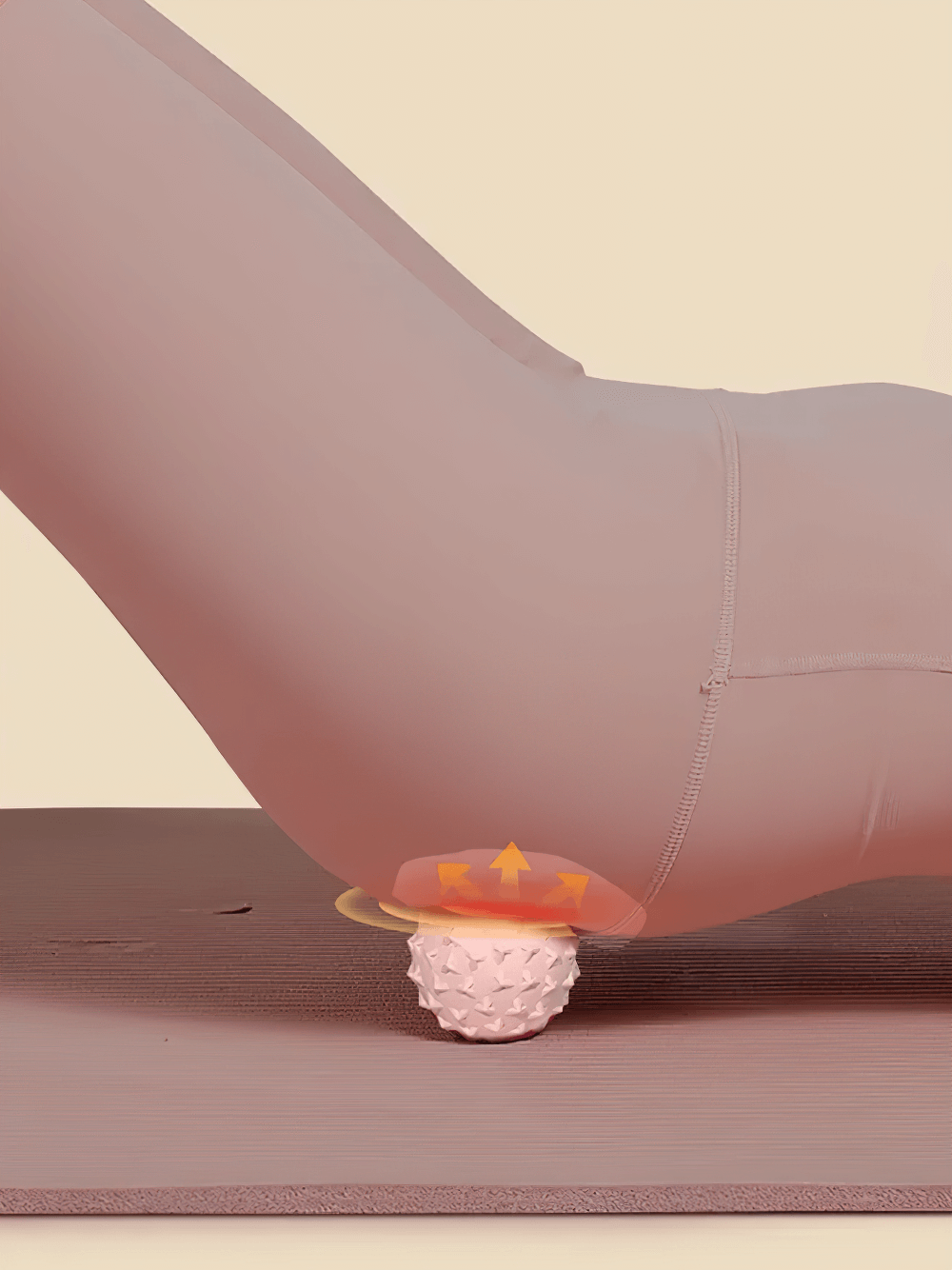 Person using TPE mini yoga massage ball for deep muscle relief on lower back