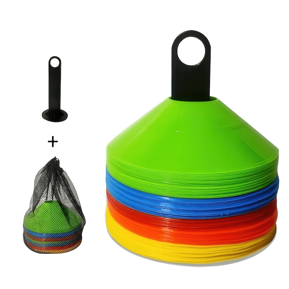 Colorful training cone set with holder and mesh bag for sports agility drills SF2749.