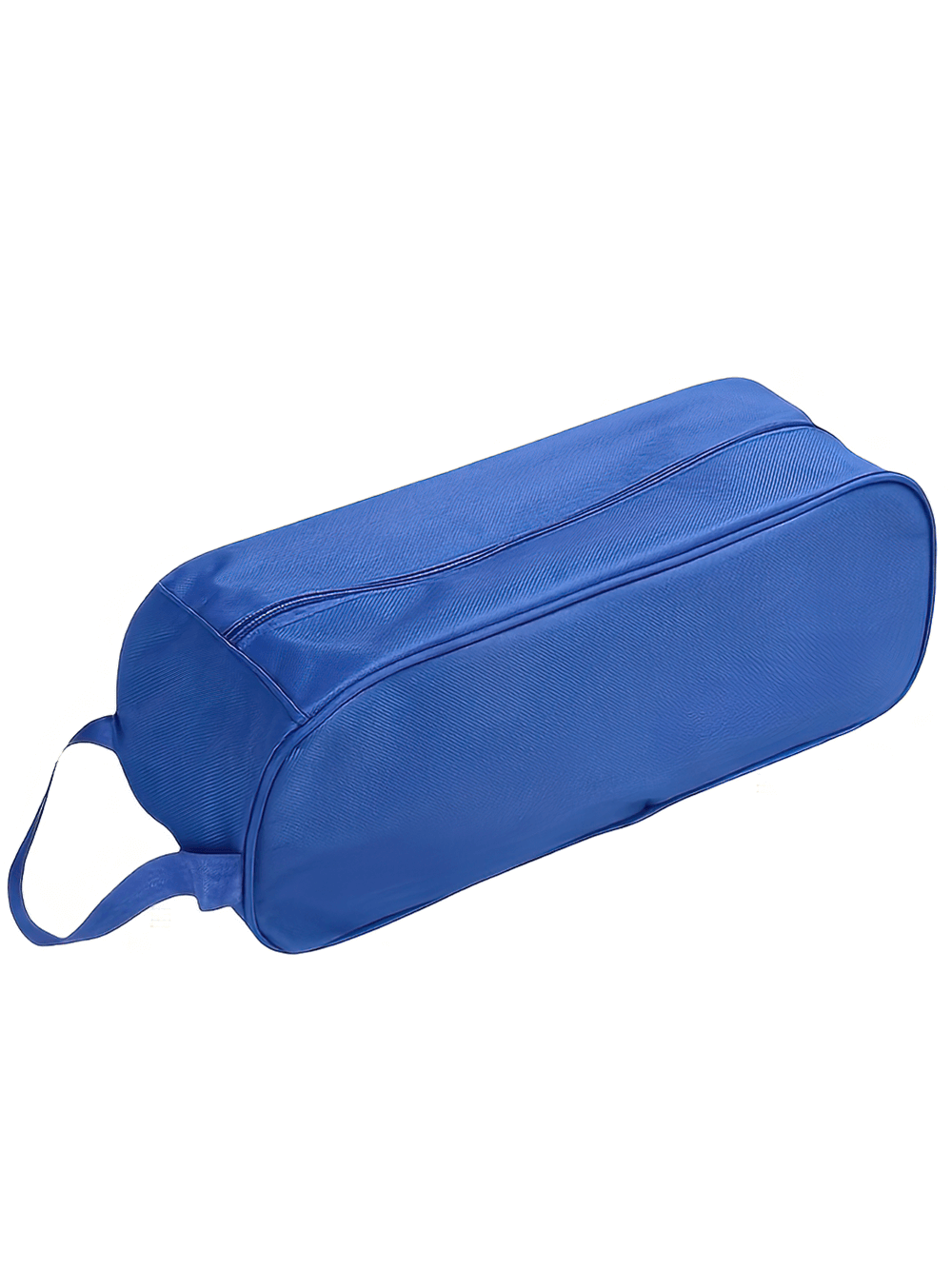 Blue transparent travel shoe storage bag with handle, perfect for gym and travel, features waterproof material and zippered closure.