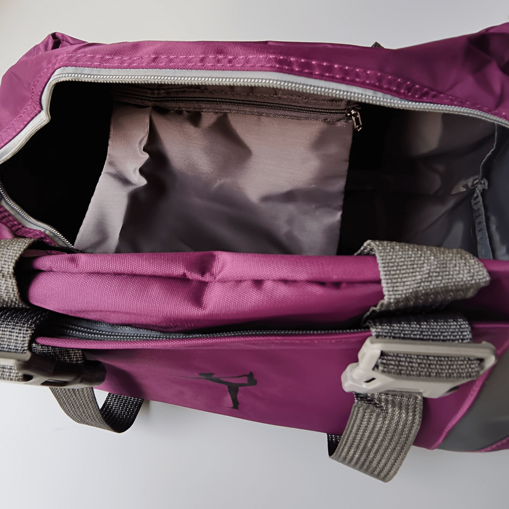 Interior view of a spacious travel and fitness duffle bag, showing ample storage with durable material and practical design.