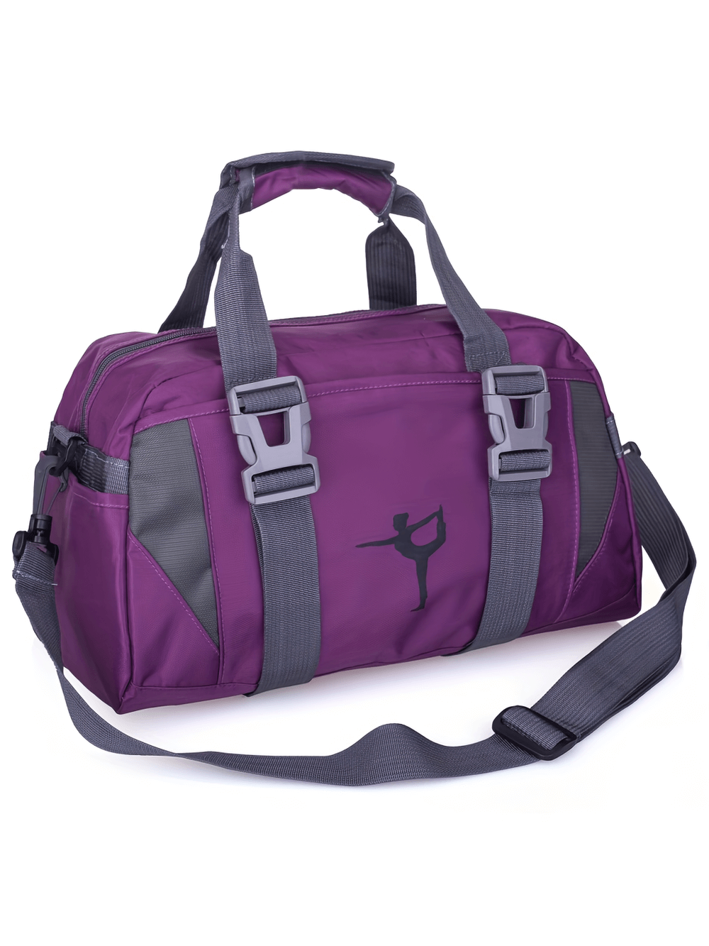 Purple travel and fitness duffle bag SF2656 with large capacity, adjustable straps, water-resistant material, ideal for gym and outdoor activities.