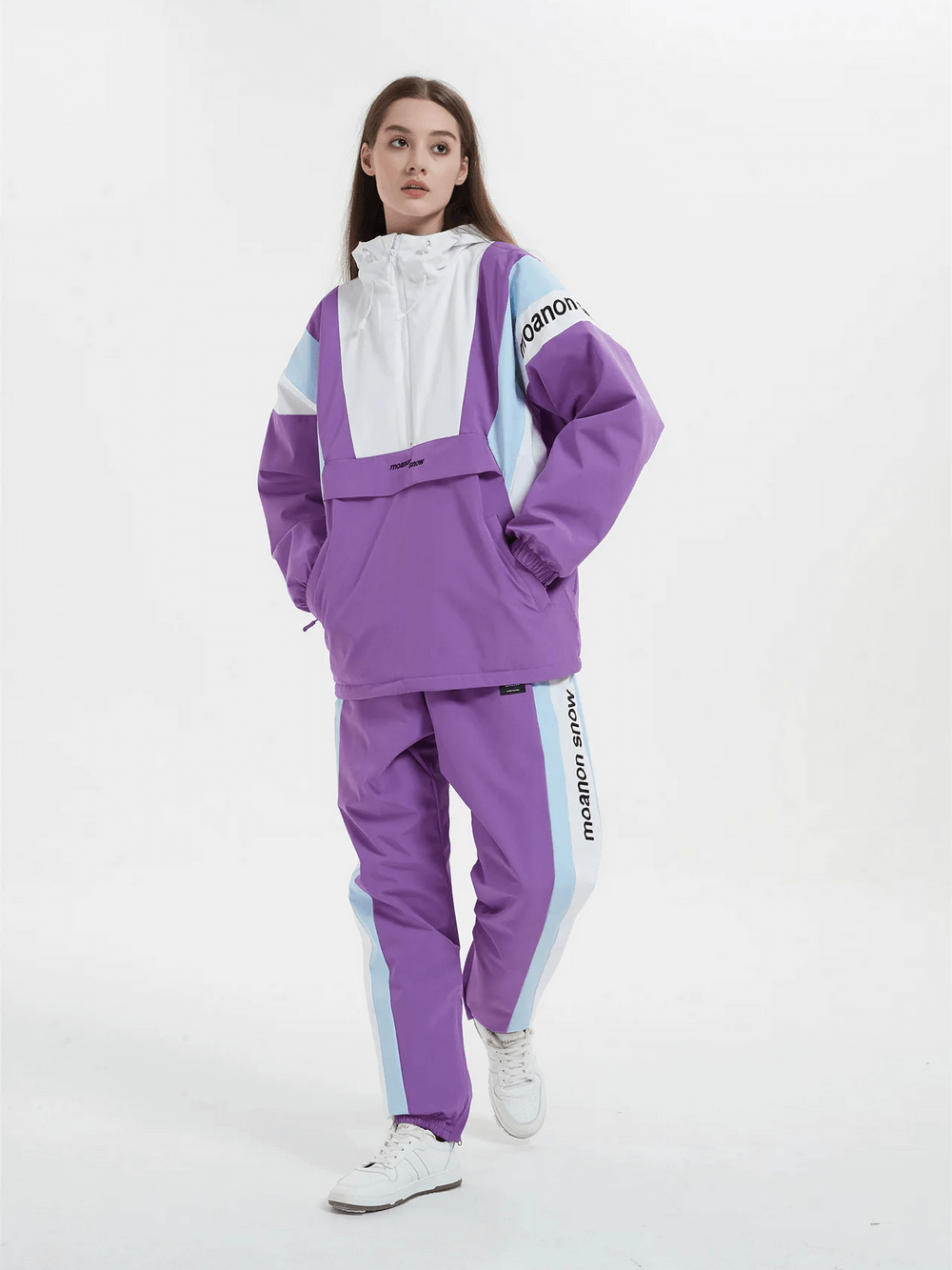 Trendy Color-Block Snow Suit with Hood - SF2083