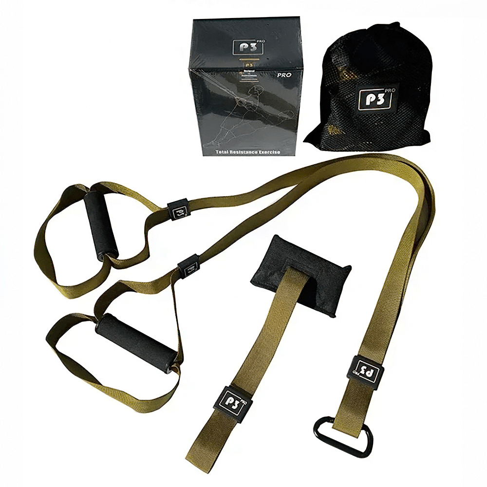 TRX Suspension Trainer SF3341 set with door and bar straps, ideal for full body home workouts, core training, and easy travel.