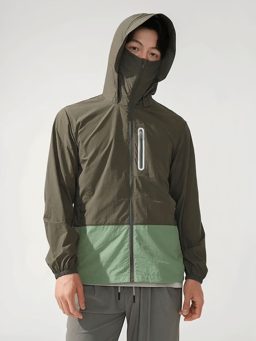 Unisex Anti-UV Hooded Outdoor Windbreaker Jacket - SF4760 in stylish design for outdoor adventures.